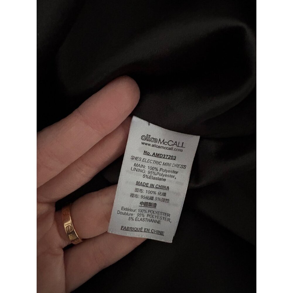 Alice McCall She's Electric Black Metallic Off Shoulder Mini Dress Size 8 - Picture 13 of 14
